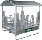 Four-sided manger for palisade feeding grid